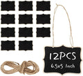 12 Pcs Mini Wooden Chalkboard Signs by KCGANI