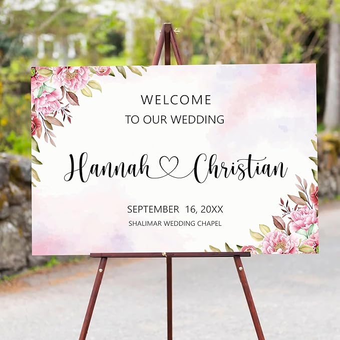 Ethereal Blush Wedding Welcome Sign Template, Editable Printable Modern Rose & - Image 4