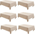 Fitable Beige Faux Linen Tablecloths Rectangle 60 x 84 Inch by Fitable