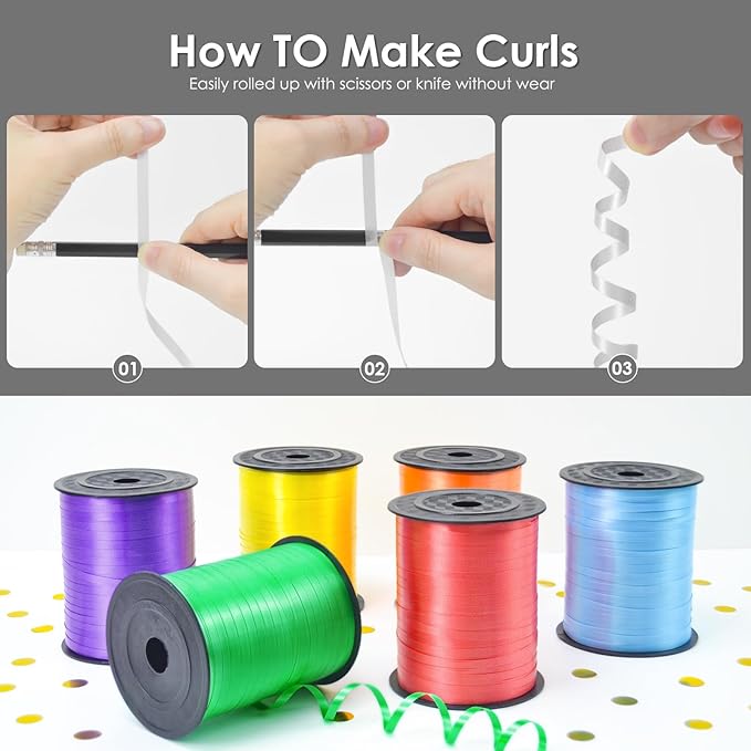 White Curling Ribbon, Balloon String 500 Yard - Image 3