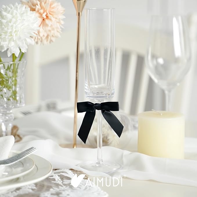 AIMUDI Black Bows 2.5" Satin Bows - Image 9