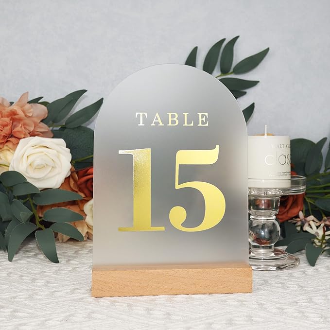 Wedding Table Numbers 1-15, Acrylic Arch Signs - Image 4
