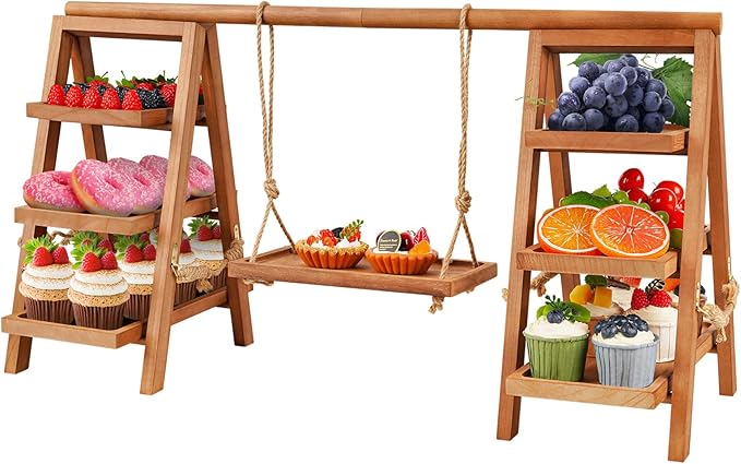 Wooden Cupcake Stand, 3 Tier Cupcake Display Stand by Flenpptly