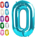 Blue 40 Inch 0 Number Balloons, 0 Decorations by Upgesy