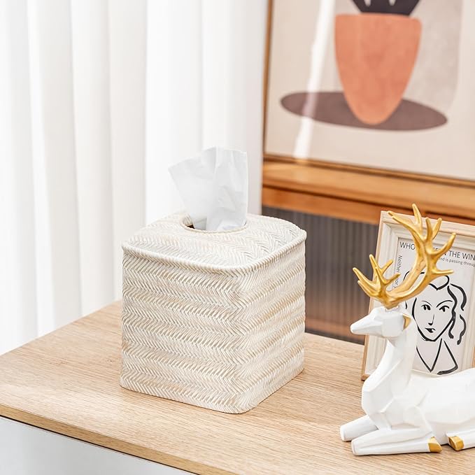 Tissue Box Cover Square Resin Tissue Holder - Image 4