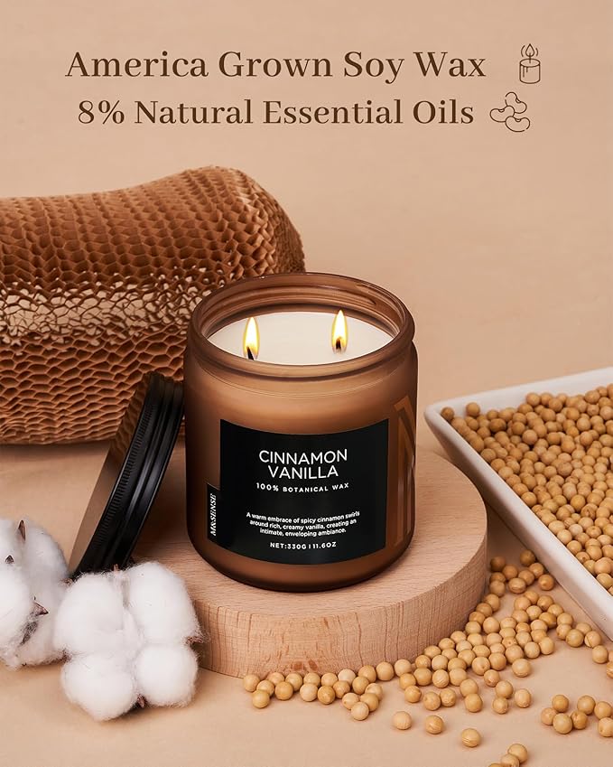 M&SENSE Cinnamon Vanilla Fall Scented Candles - Image 5
