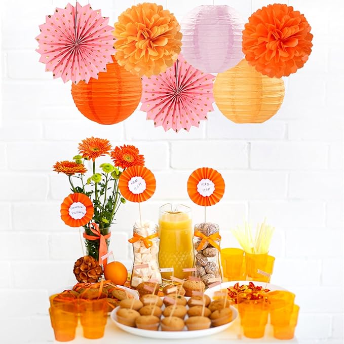 Pink-Orange Groovy Party-Decorations - Image 4