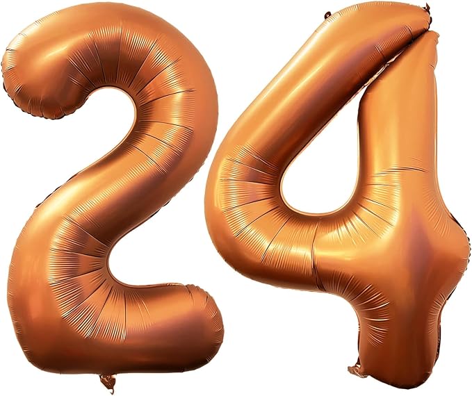 Number 24 Orange Balloons 40 Inch Giant Orange 24 or 42 Number Foil Helium by LHOAVWE