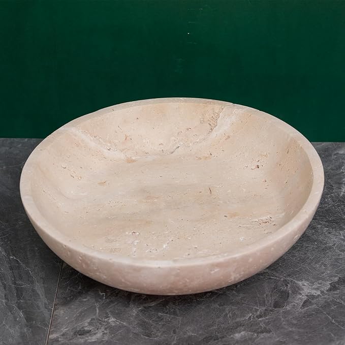 Natural Travertine Fruit Bowl 11.8" – Large Decorative Bowl & Travertine Decor - Image 3