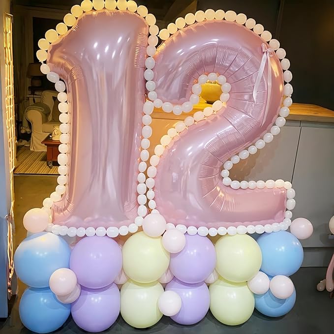 Pastel Pink 1 Balloons, 40 Inch Giant Light Pink Helium Foil Number 0-9 - Image 7