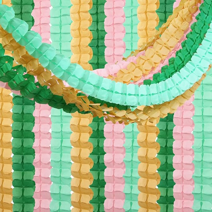 Sage-Green Pink-Gold Party-Decorations Streamers Garland - Image 2