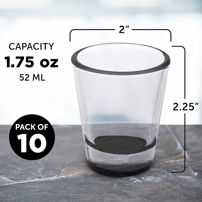 DISCOUNT PROMOS Shot Glasses Set 1.75 oz. Set of 10 Bulk Pack, Wedding Favor - Image 5