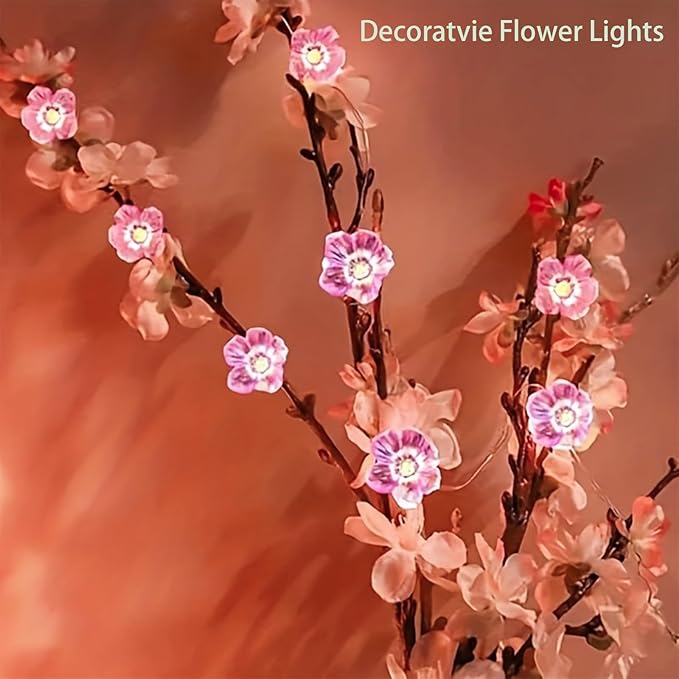 Pink Fairy Cherry Blossom Flower String Lights - Image 6