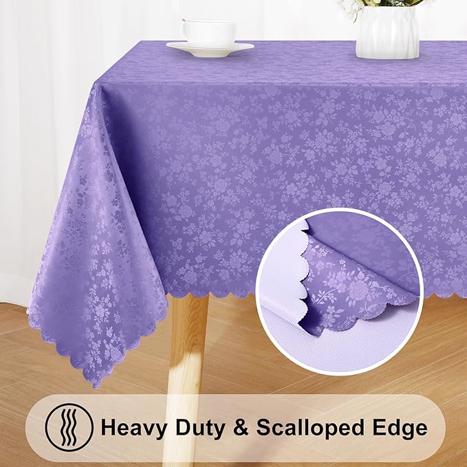Smiry Rectangle Table Cloth, Waterproof Heavy Duty Vinyl Tablecloths, Wipeable - Image 4