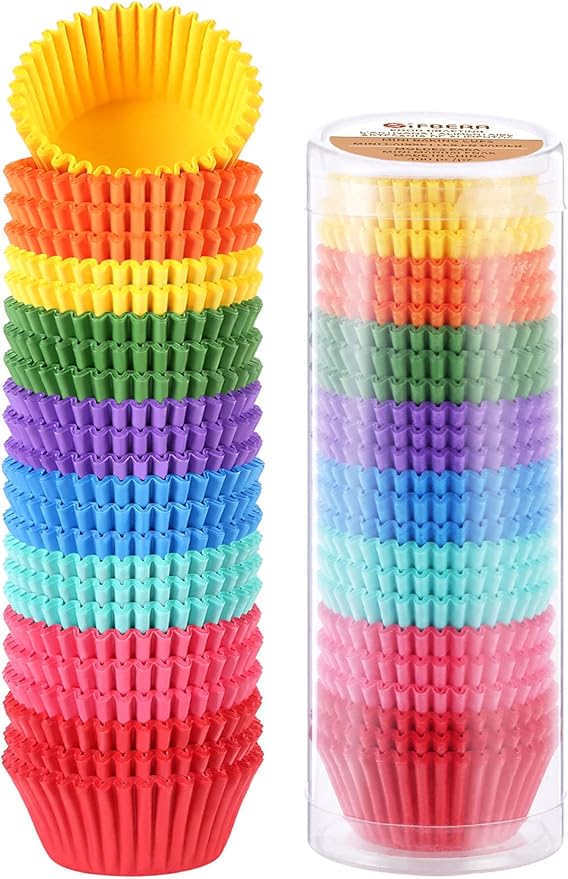 Gifbera Colored Mini Paper Cupcake Liners Vibrant Muffin Baking Cups 400-Count by Gifbera