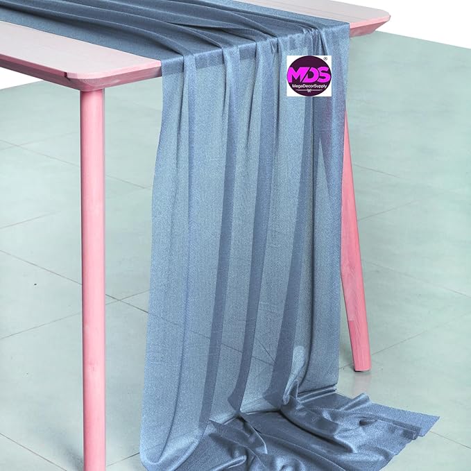 MDS 15 Pack 10ft Chiffon Table Runner 29 x 120 Inches Sheer Wedding Runner - Image 2