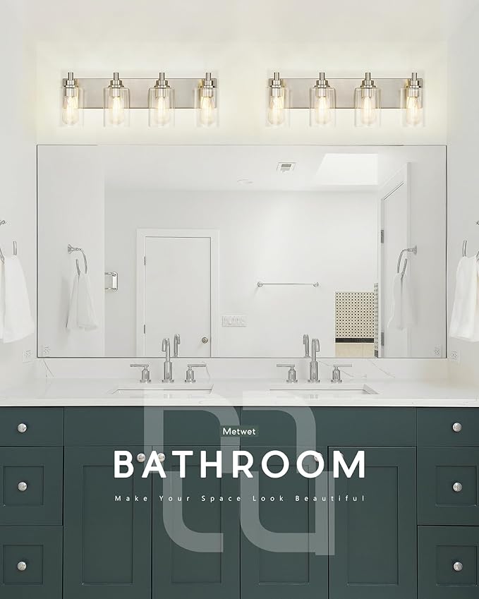 4-Light Bathroom Light Fixtures, Brushed Nickel Vanity Light - Image 7