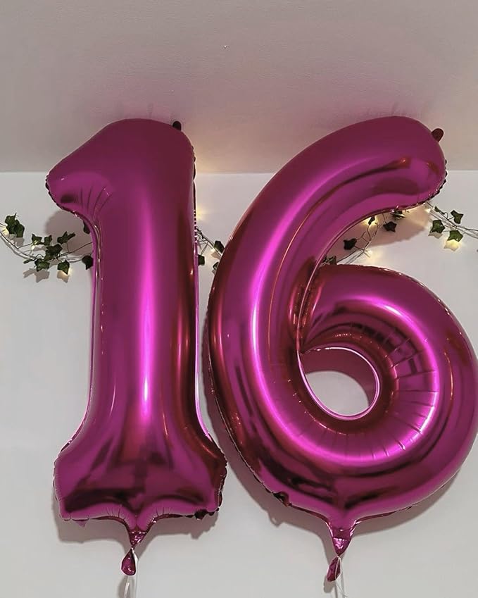 Digital Number 7 Rosy Purple Birthday Balloon 40 Inch, Foil Balloons - Image 5