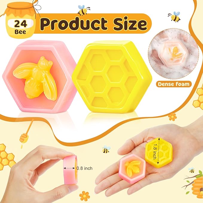 24 Set Baby Shower Favors Bee Party Favors Including Honeycomb Soap - Image 2