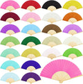 URATOT 24 Pieces Folding Fans Silk Bamboo Folding Fans Handheld Fans by URATOT