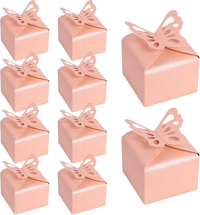 VGOODALL 50PCS Party Favor Boxes, 2.4" x 2.4" x 1.8" 3D Butterfly Candy Boxes by VGOODALL