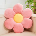 Pink Flower Pillow, 14.9" Cute Flower Shaped Floor Pillow, Aesthetic Floral by Kcvvcr
