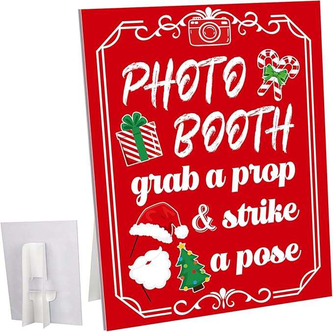 Photo Booth Sign with Stand Retro Background Table by Briwooody