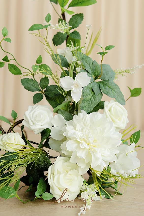 Ling's Moment 2pcs Wedding Flowers Garland Artificial Floral Swag Arch - Image 4