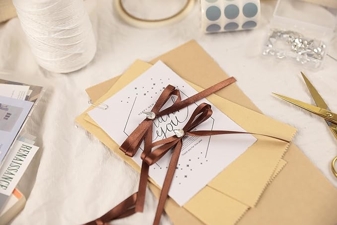 Dark Brown Satin Ribbon 1/4 inch X Continuous 25 Yards, Single Face Polyester - Image 7