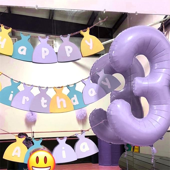 40 Inch Balloon Number 7 Pastel Purple, Large Mylar Foil Light Purple Number - Image 4