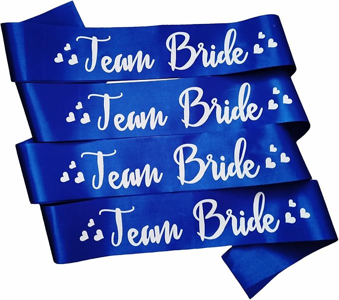 7 Pack Bachelorette Sashes Royal Blue, 1 White Bride to Be Sash and 6 Team - Image 6