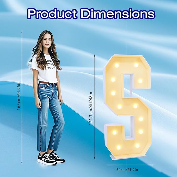 4FT Marquee Plastic Letters S - Image 4