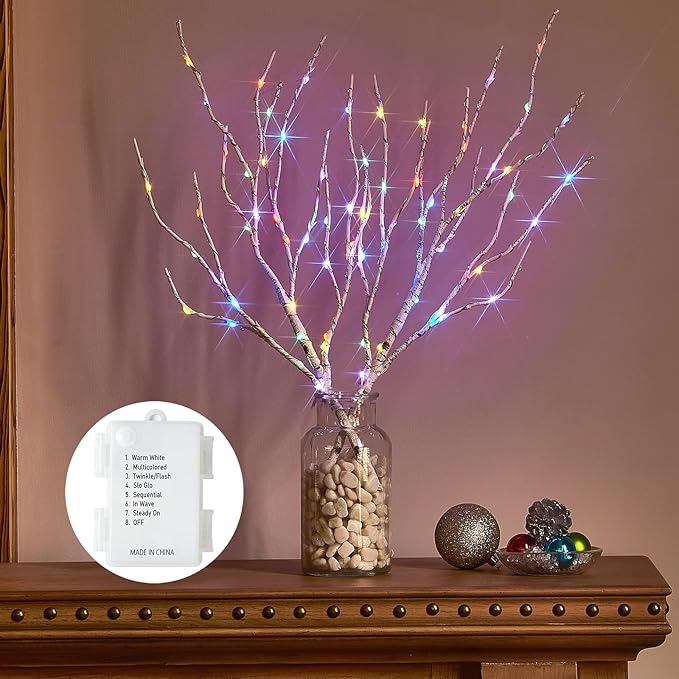 Birchlitland Lighted Birch Branches Battery Operated 18IN 70 LED 8 Function by Birchlitland