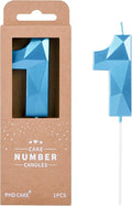 PHD CAKE 2.76 Inch Crystal Blue 1 Number Birthday Candles, Cake Number Candles by PHDCAKE