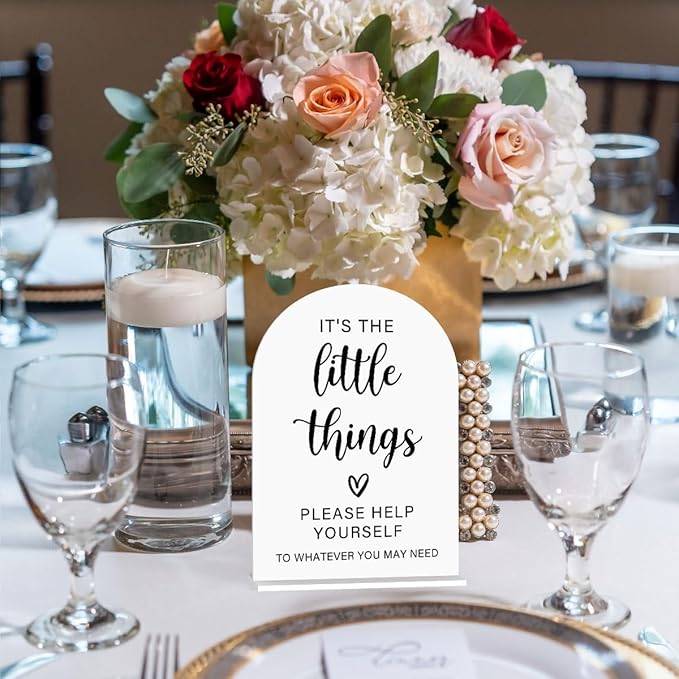Acrylic Wedding Sign, Bridal Shower Decorations, It's the Little Things Sign - Image 2