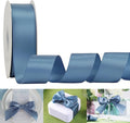 HUIHUANG 1-1/2 inch Double Face Satin Ribbon, Polyester Satin Smoke Blue Ribbon by HUIHUANG