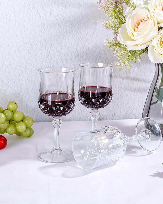 Ciaell 24PCS Plastic Wine Glasses - 7 Oz Plastic Goblets - Image 8