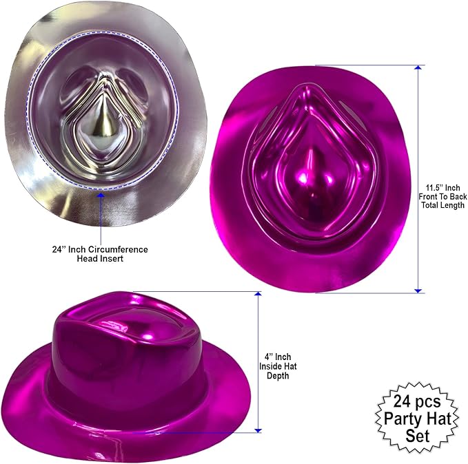 AnapoliZ Party Gangster Hats 24 pcs | New Year’s Celebration Hats | Metallic - Image 3