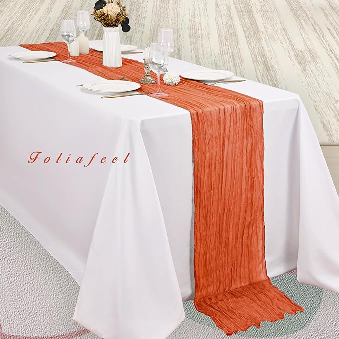 Orange Cheesecloth Table Runner 12 Pack 10FT Boho Fabric Rustic Cheese Cloth - Image 4