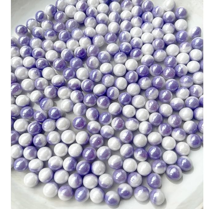 Edible Purple White Pearl Sugar Sprinkles Candy Baking Edible Cake Decorations - Image 2