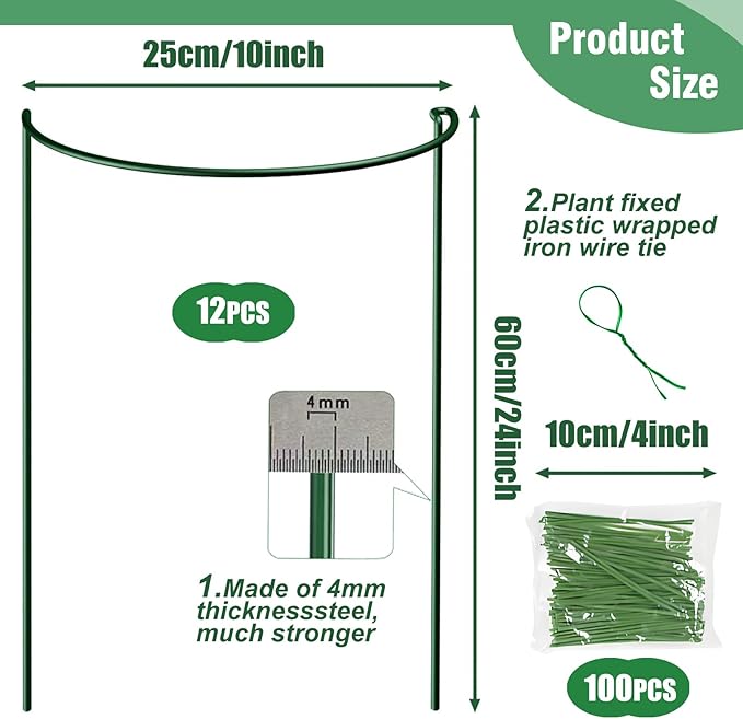 12 Pack Tall Snake Plant Support Stakes, Plant Cage Ring Support - Image 3