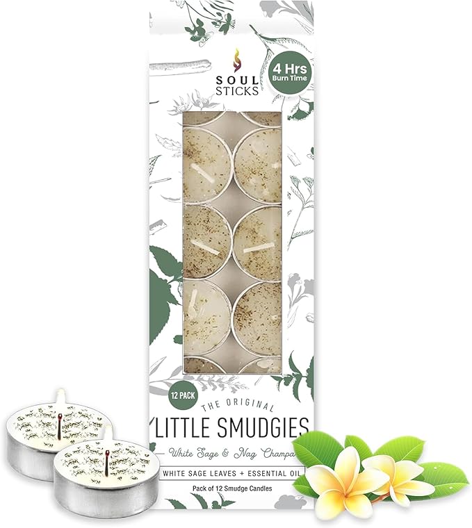 SOUL STICKS 12 Pack Little Smudgies Tealight Candles Smudge Candle by SoulSticks