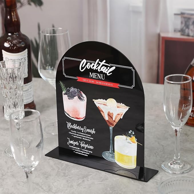 UNIQOOO 10 Set Black Acrylic Arch Table Sign - Image 3