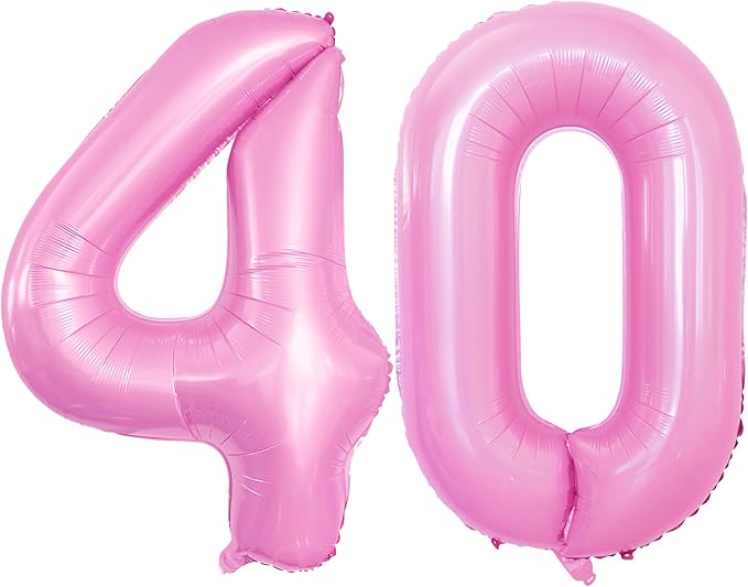 GOER Number 40 Balloons for 40th Birthday Party Decorations, 42 Inch Jumbo Foil by GOER