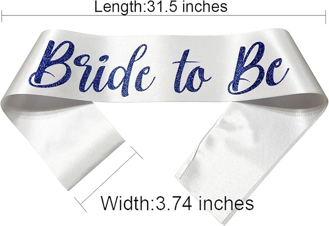 Bride to Be Sash Blue, Bride Sash Bachelorette Party Bridal Shower Sashes - Image 2