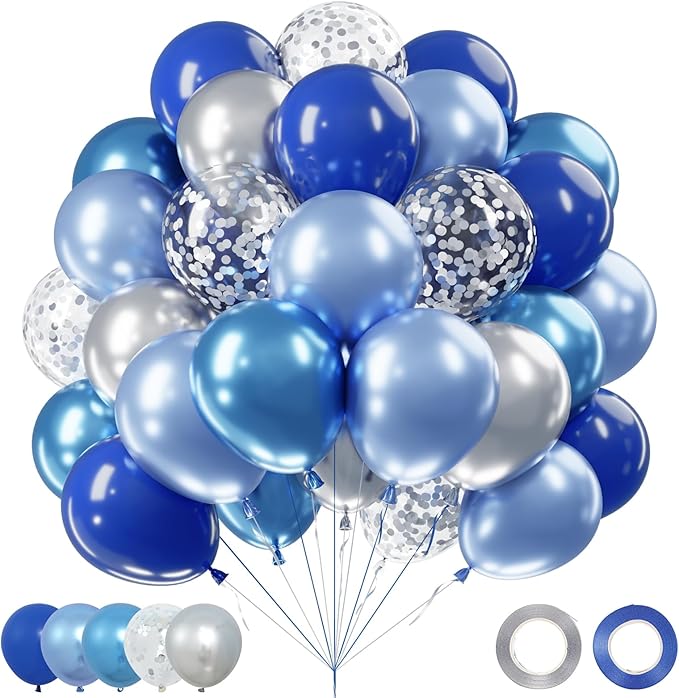 Netnology Blue Silver Balloons Set by Netnology