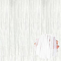 6 Pack Macaron White Foil Fringe Curtains Backdrop, 3.28 x 8.2 Ft Metallic by LANTIANCHEN