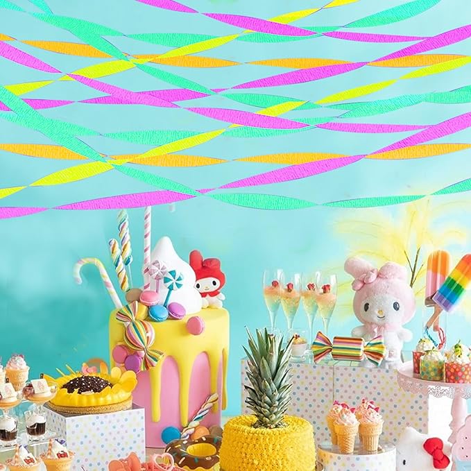 800 feet Glow Party Neon Streamer Decorations Glow Crepe Paper Streamers UV - Image 5