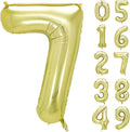 40 Inch Numbers 7 Light Gold Large Balloon Digital 7 by Lnhiya
