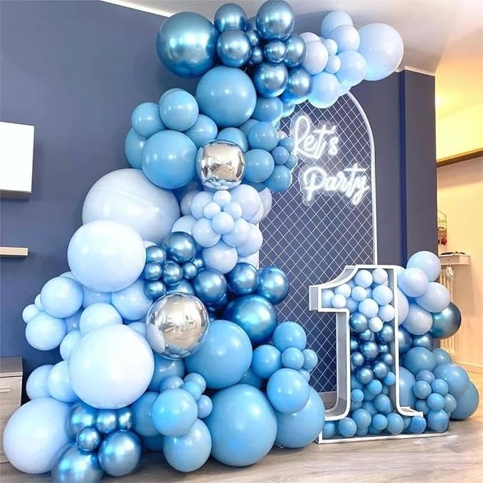Chrome Metallic Blue Balloons 12 inch - Image 4